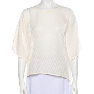 IRO beautifully embroidered cream sheer chevron blouse in very good condition